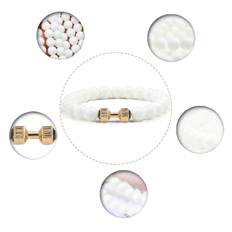 BracBell™ White Pocelain Natural Stone Bracelets