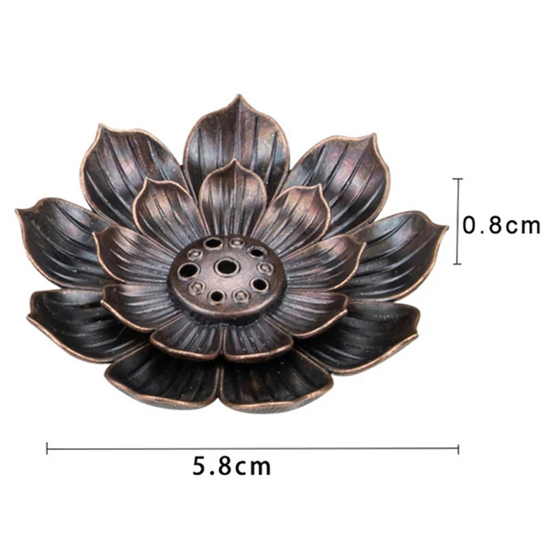 CandleLit™ Alloy Incense Burner Stick Holder Plate Burner Plate Buddhism Coil Lotus Censer